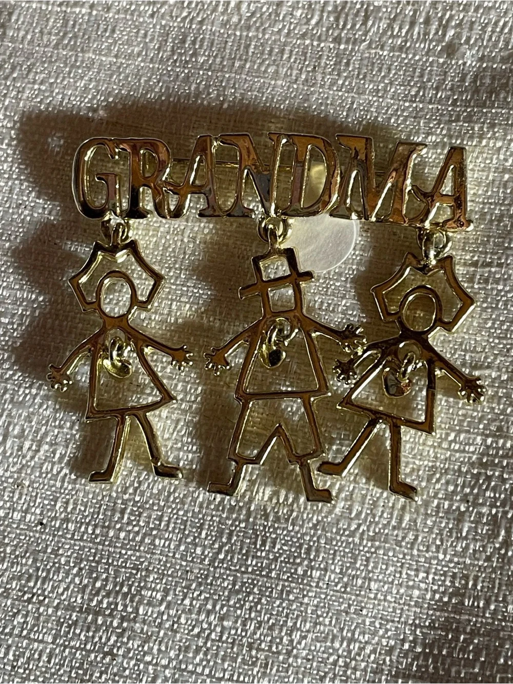 Grandma Gold-tone Charm Brooch